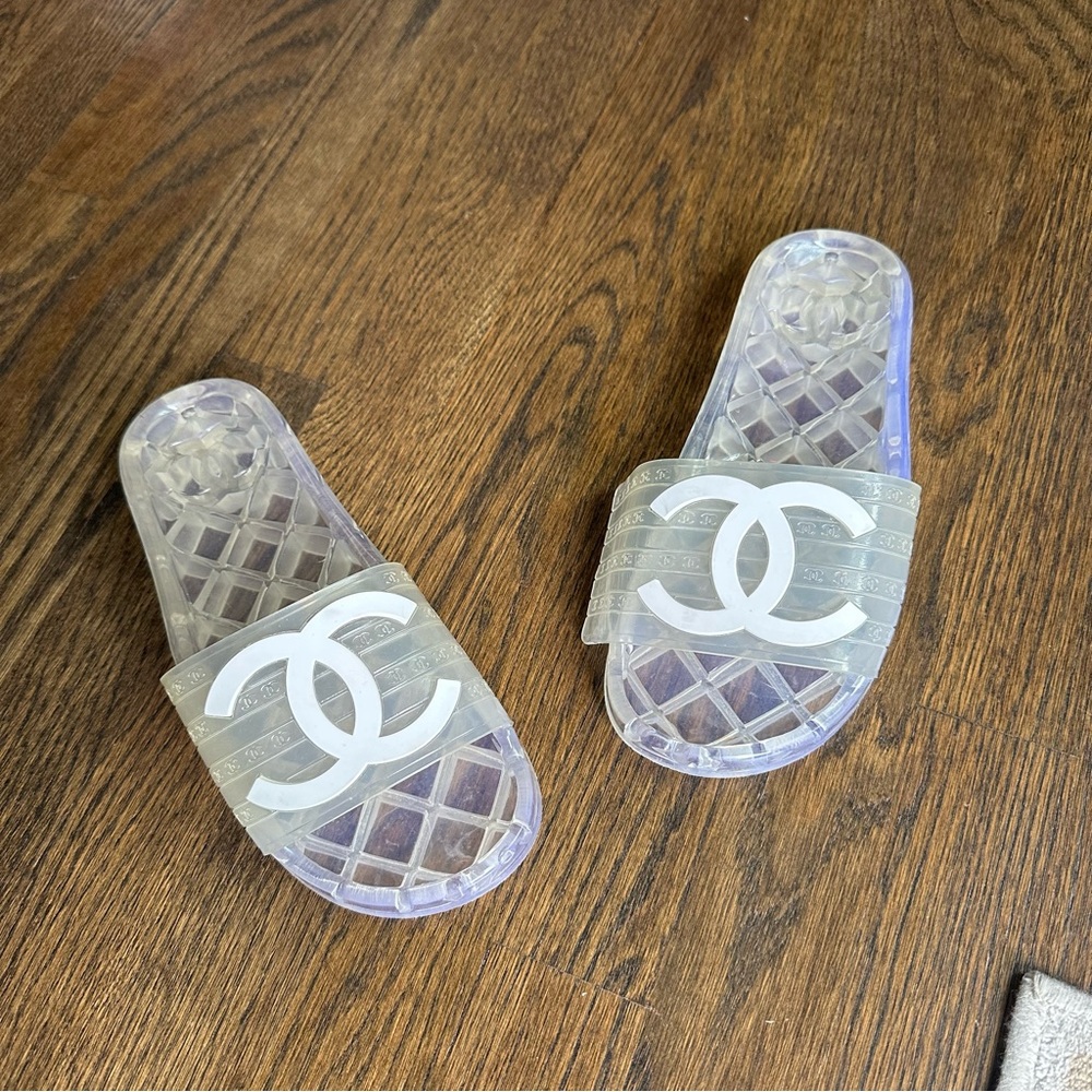 Chanel Clear Jelly Slide Sandals